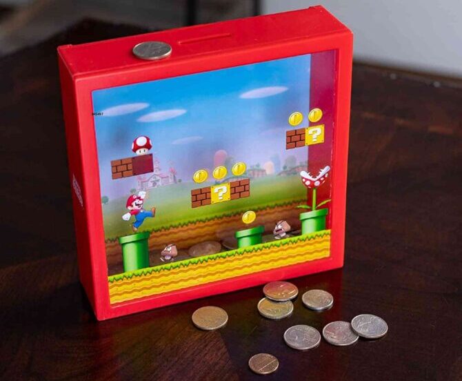 Super Mario Bros. Question Block Coin Bank Pixel Art Perler 