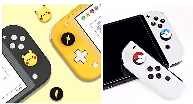 Pokemon Thumb Grip Set Joystick Caps for Nintendo Switch OLED Lite Pikachu Pokeballs