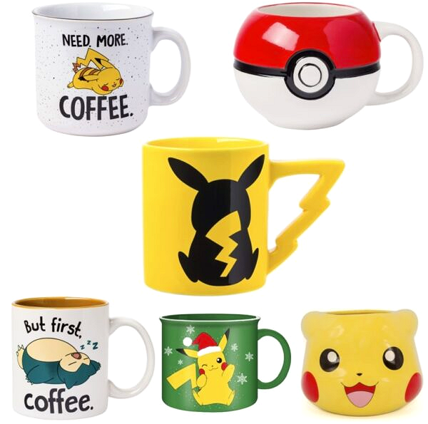 Pokemon Coffee Mugs Pikachu Snorlax Pokeball