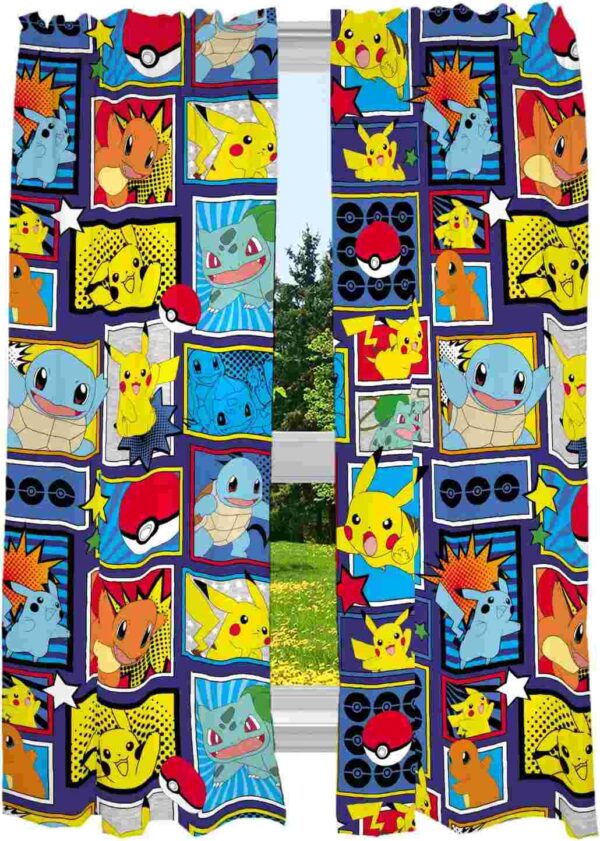 Franco Kids Room Window Curtains Drapes Set, 82 x 63 in, Pokemon