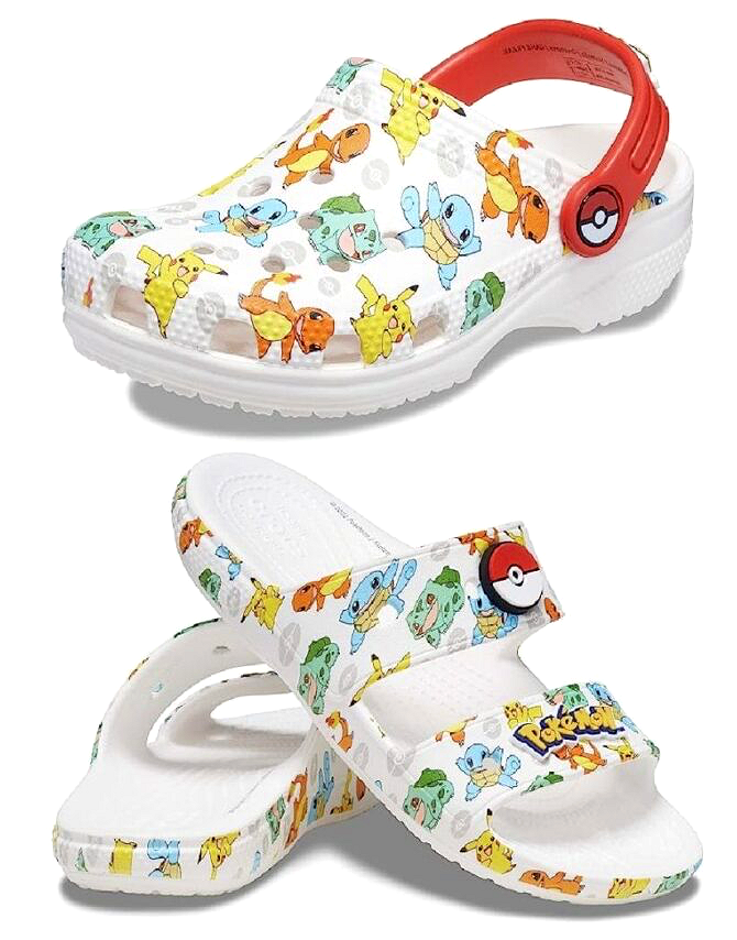 Crocs Unisex-Child Classic Pikachu Clogs, Pokemon Shoes for Kids and Slippers Sandals for Adults