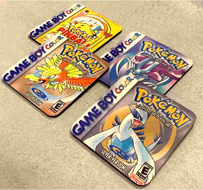 Pokémon Coasters Silver Gold Crystal and Pinball Coffee Mug Cup