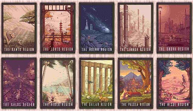 Pokemon Travel Poster Series Wall Print