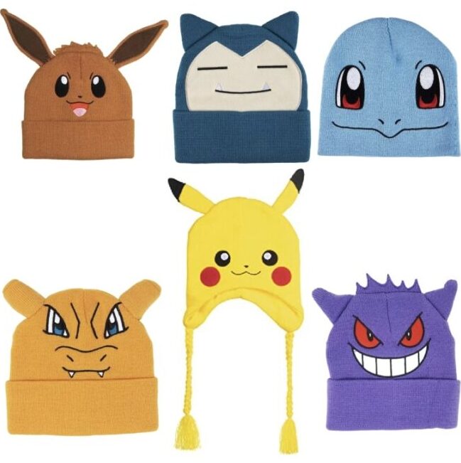 Pokemon Beanie Hat Pikachu Eevee Squirtle Charizard Gengar