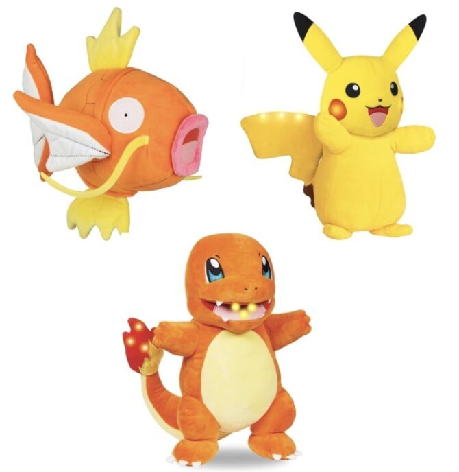 Pokemon Interactive Plush Magikarp Charmander Pikachu