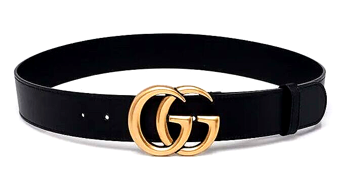 Gucci Black Leather 2015 Re-Edition Double G Wide Belt Size