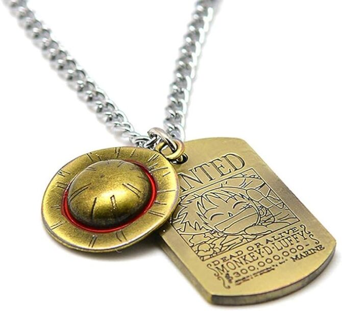 One Piece Monkey D Luffy Chain Necklace Pendant with Straw Hat