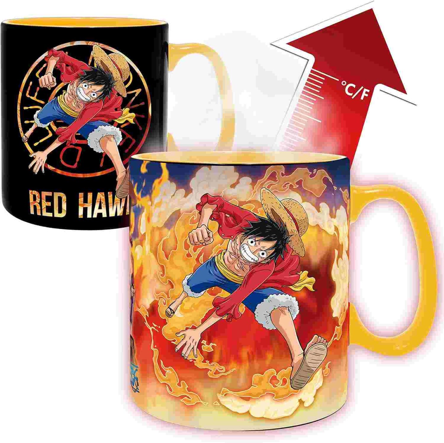 One Piece Monkey D. Luffy Heat Sensitive Mug with Coaster