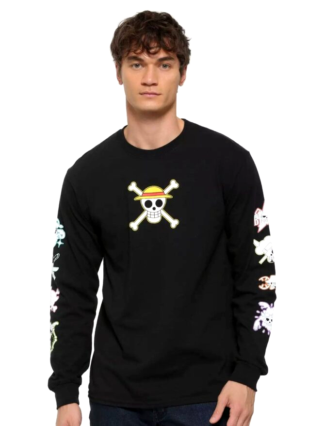 One Piece Straw Hat Pirates Symbols Long Sleeve T-Shirt