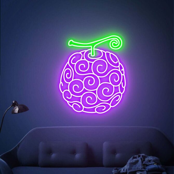 One Piece Gum Gum Fruit Neon Light Wall Art