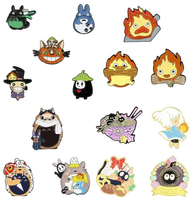 Studio Ghibli Enamel Pin - My Neighbor Totoro - Spirited Away - Howl's Moving Castle - Porco Rosso - Princess Mononoke