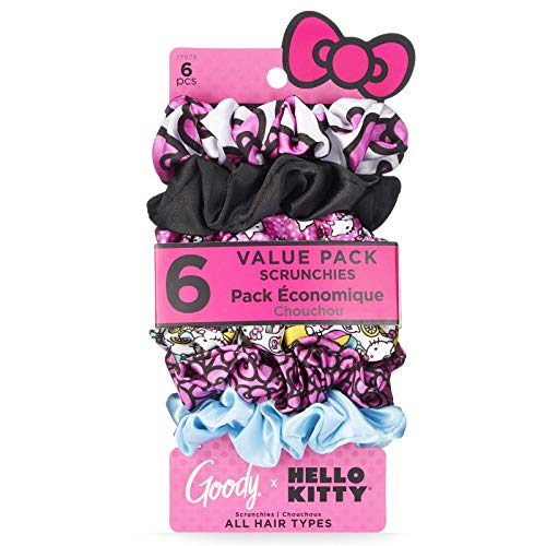 Hello Kitty x Goody Ouchless Scrunchies - 6 Ct, Assorted Colors