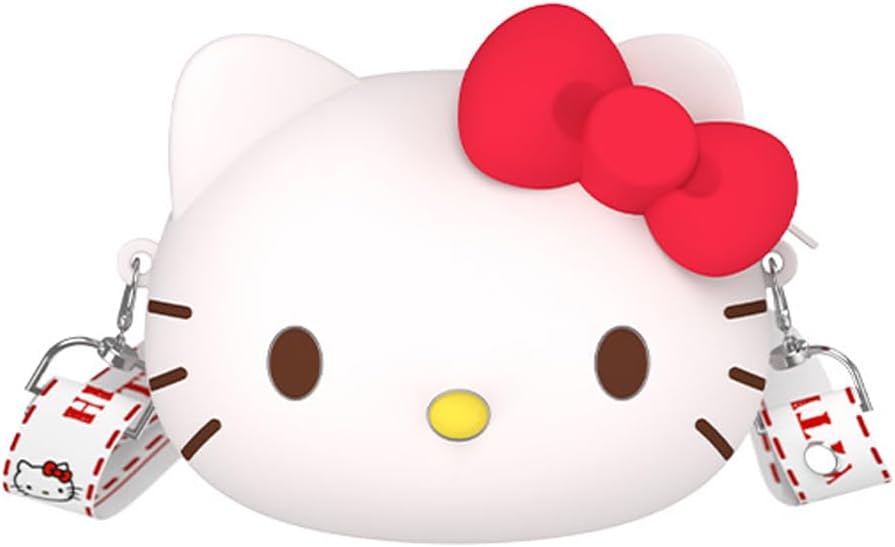 Hello Kitty Crossbody Bag with Adjustable Shoulder Strap, Handbag with Zipper