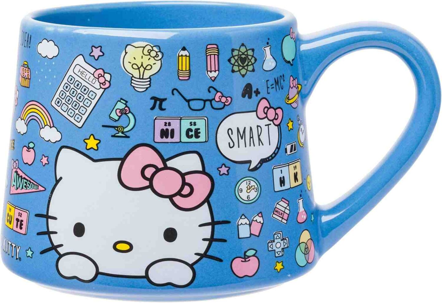 Silver Buffalo Sanrio Hello Kitty Back to School Tapered Pottery Mug, 14 Ounces