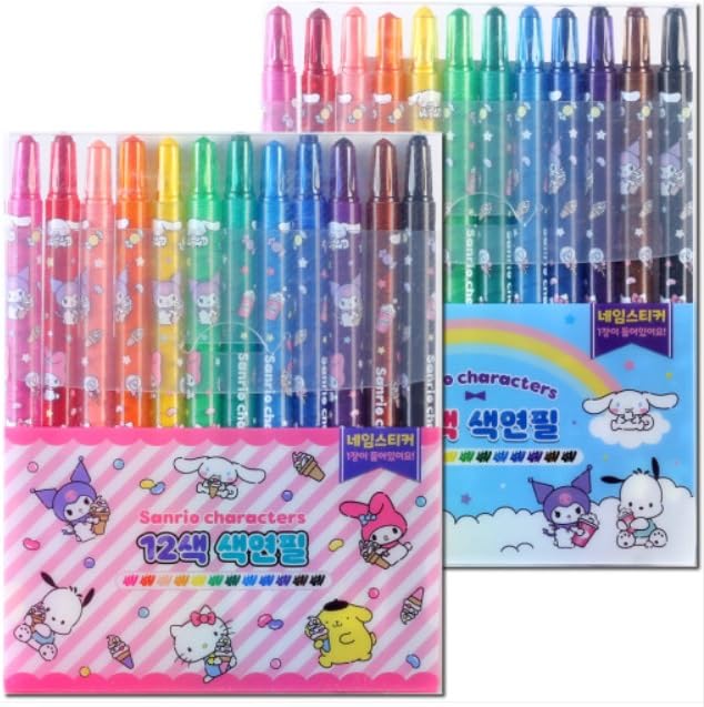 Hello Kitty Colored Crayon Pencils, 12 Count Twist Up 