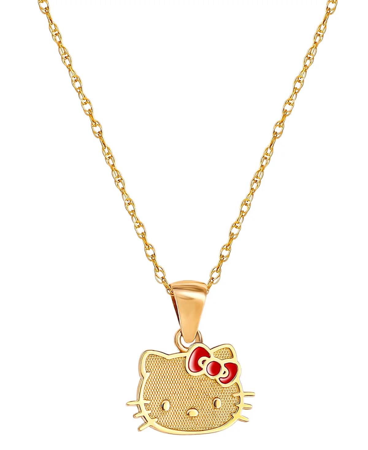 Disney Enamel Bow Hello Kitty 18 Pendant Necklace in 10k Gold