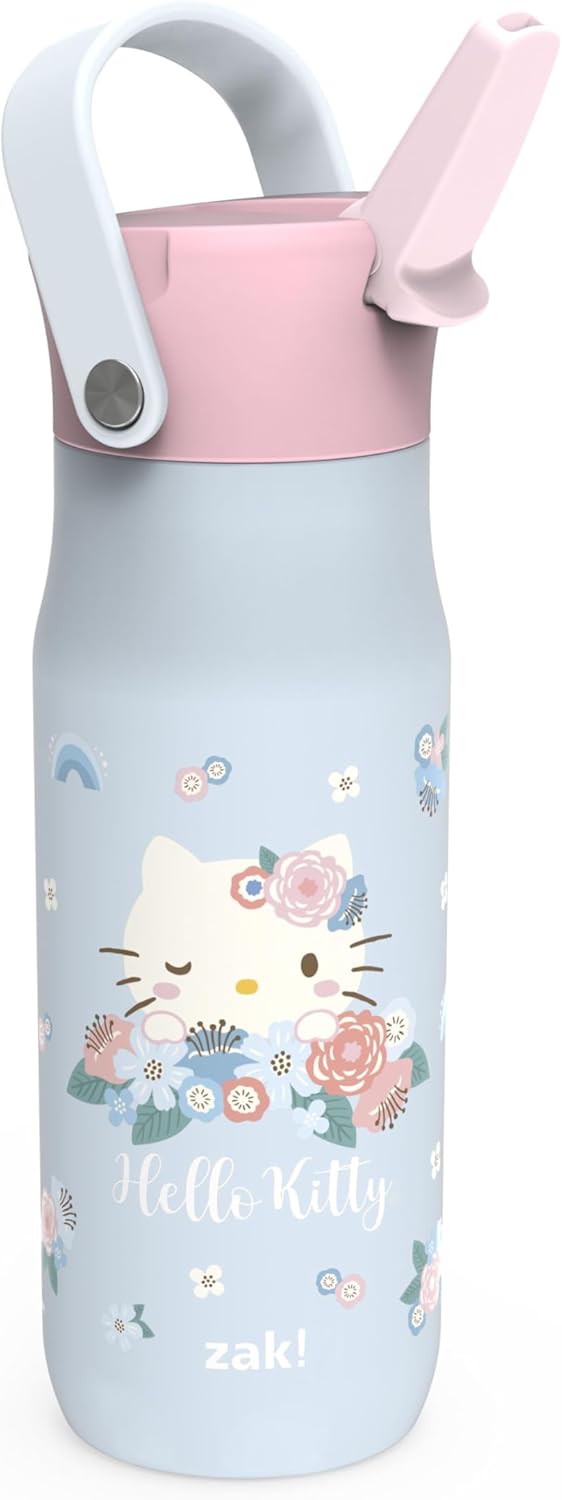 Hello Kitty 20oz Water Bottle Stainless Steel for Travel by Zak Designs