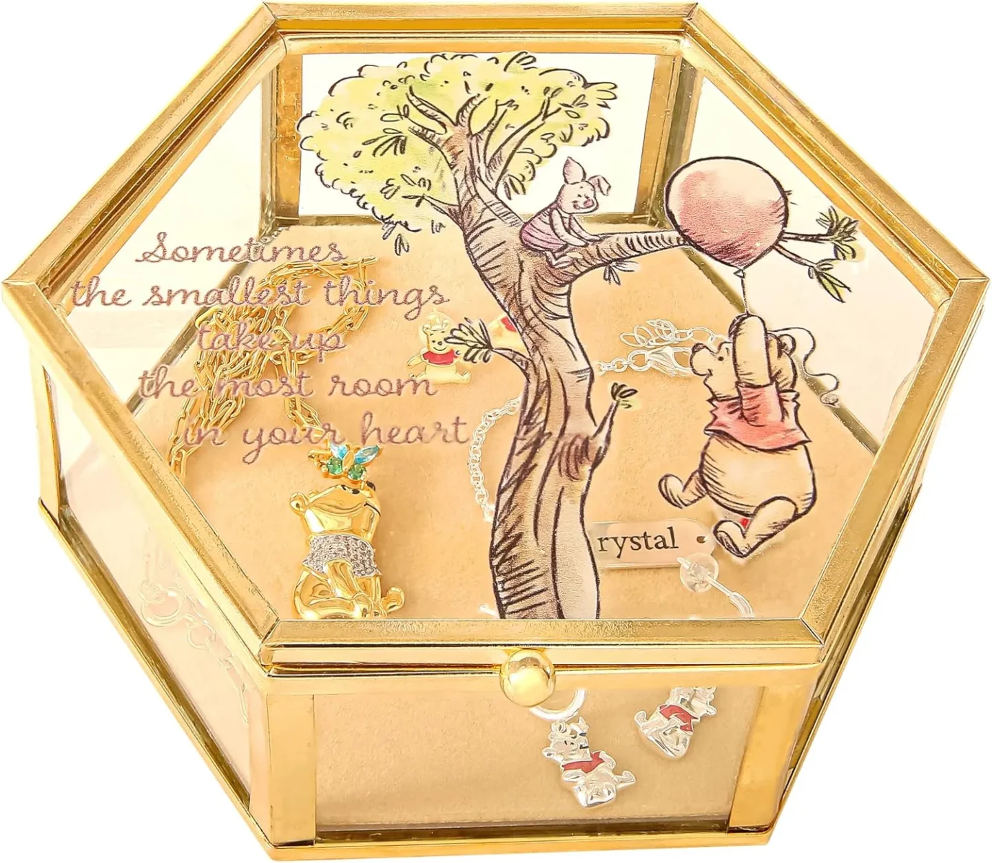 winnie the pooh jewelry box glass jewelry