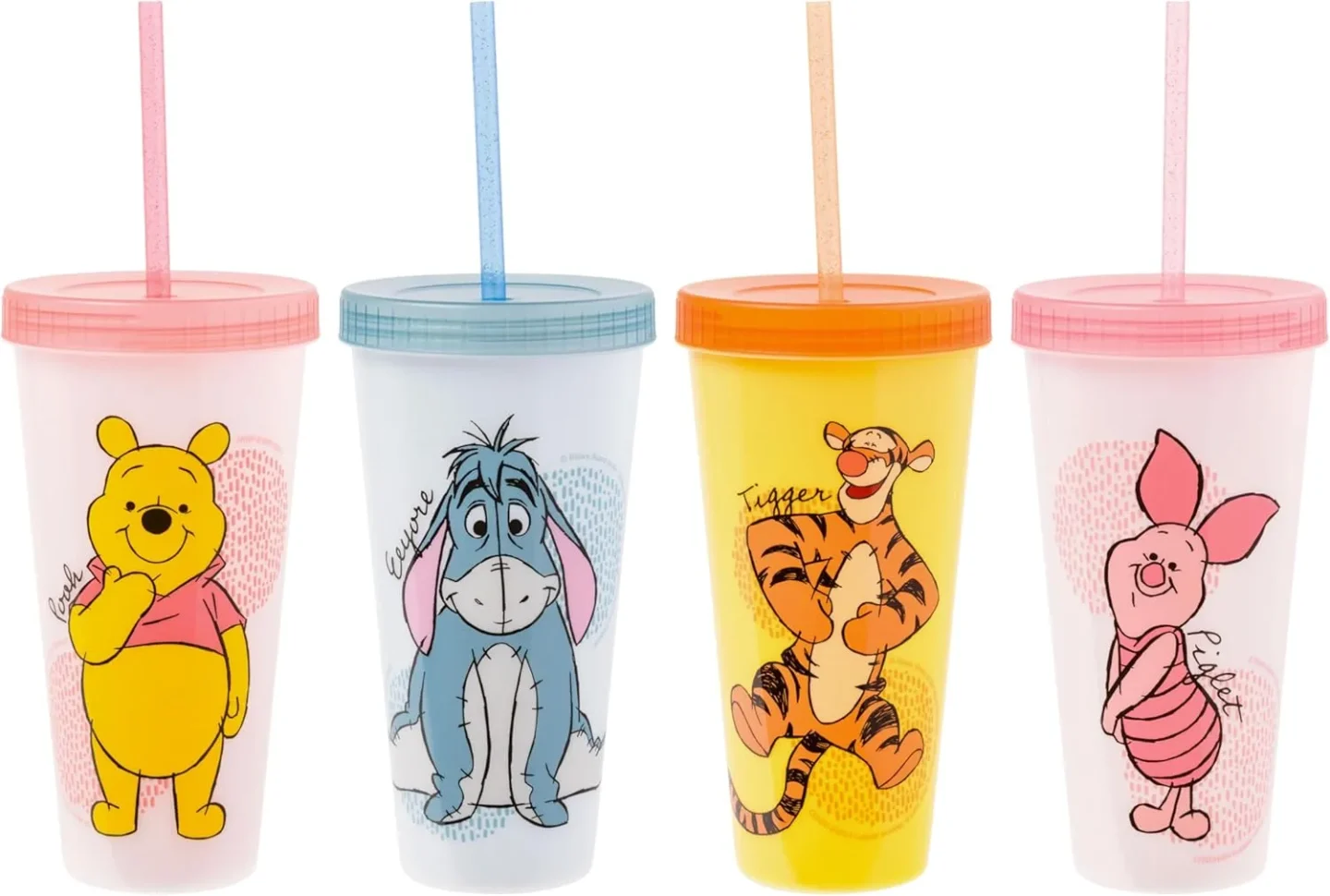 Winnie the Pooh Color Changing Plastic Tumblers 4 Pack silver buffalo