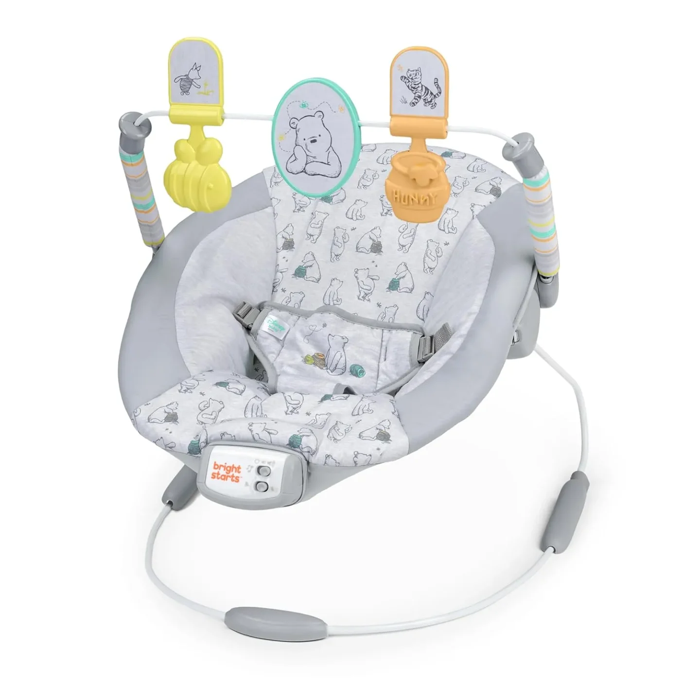 Winnie The Pooh Classic Pals Vibrating Baby Bouncer Seat with Melodies & Toys, Unisex, 0-6 Months