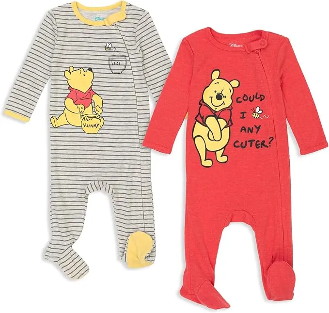 Winnie The Pooh 2 Pack Zip Up Sleep N' Plays 