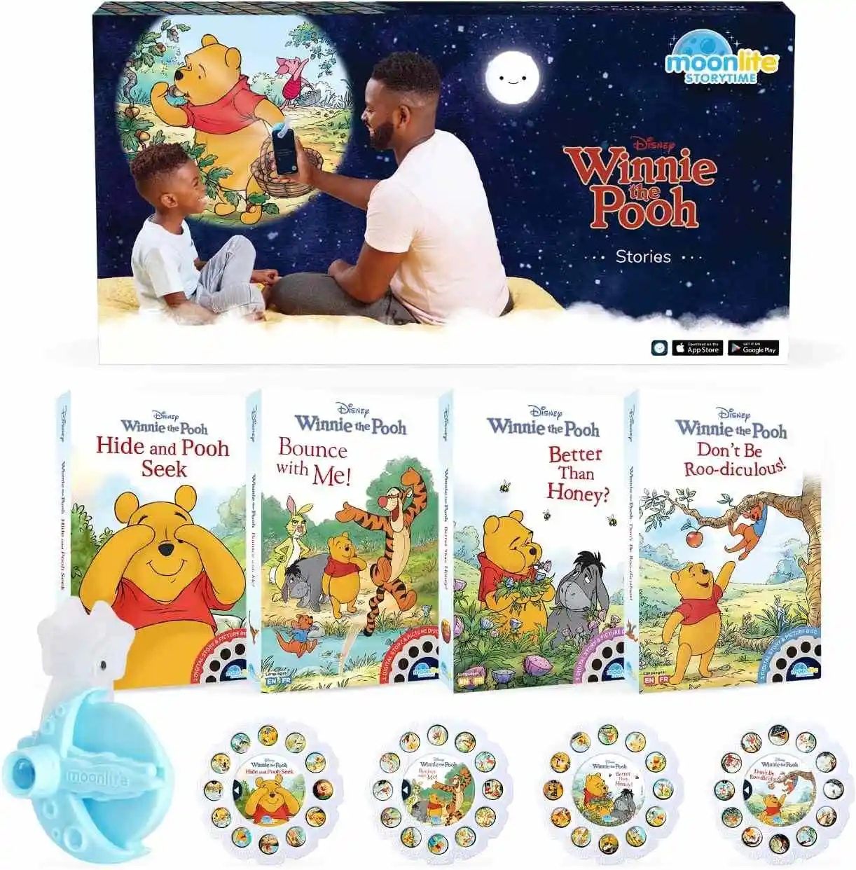 Winnie the Pooh Moonlite Storytime Starter Pack with Smartphone Projector